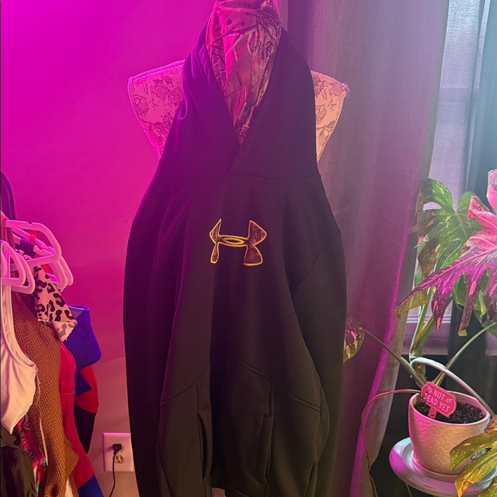 Under Armour Black Hoodie with Gold Emblem